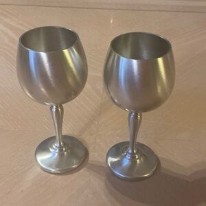 Elegant Silver pewter Goblets